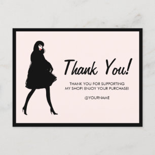 Mod Fashion Girl Boutique, Poshmark Pink Thank You Postcard
