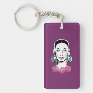 Mod Fleur 1960s Woman Key Ring
