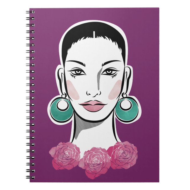 Mod Fleur 1960s Woman Notebook (Front)