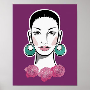 Mod Fleur 1960s Woman Poster