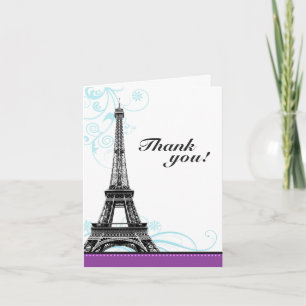 Mod Flourish Eiffel Tower Parisian Thank You Cards