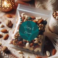 Mod Flower Petals Botanical Teal Wedding