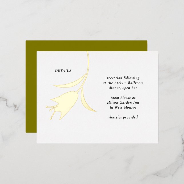MOD FOIL TULIP WEDDING ENCLOSURE CARD (Front/Back)