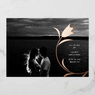 MOD FOIL TULIP WEDDING SAVE THE DATE CARD