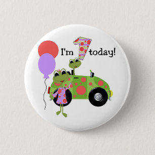 Mod Frogs 1st Birthday 6 Cm Round Badge