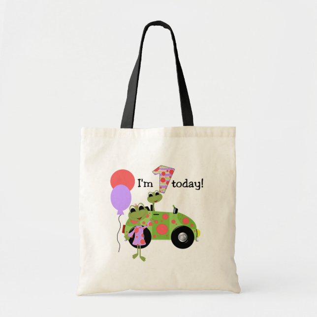 Mod Frogs 1st Birthday Tote Bag (Front)