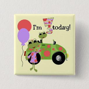 Mod Frogs 3rd Birthday Tshirts and Gifts 15 Cm Square Badge
