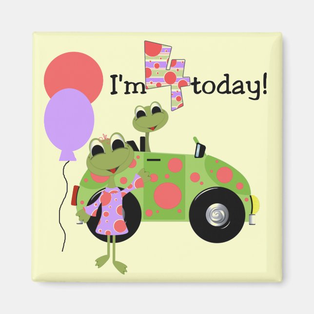 Mod Frogs 4th Birthday Tshirts and Gifts Magnet (Front)