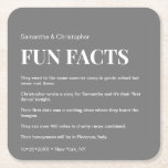 Mod Grey custom fun fact list Wedding  Square Paper Coaster<br><div class="desc">Introducing our Mod Grey Custom Fun Fact List Wedding Square Paper Coaster—an innovative and engaging way to elevate your wedding napkins. These personalised coasters bring a touch of fun and individuality to your celebration, featuring a list of intriguing fun facts about the bride and groom. 🎩👰 Personalised Conversation: Elevate your...</div>