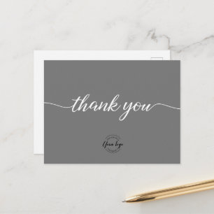 Mod Grey Customer Appreciation Business template Postcard