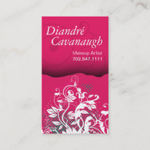 Mod Grunge Floral Makeup Artist template Business Card