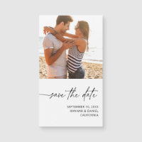 Mod Handwriting Photo W Save the Date Magnet SM