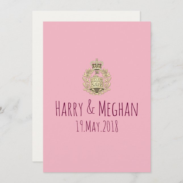 Mod Harry and Meghan Royal Wedding Party Invite (Front/Back)