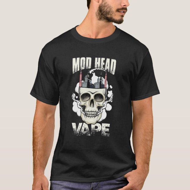 MOD Head Gothic Vaping Skull T-Shirt (Front)