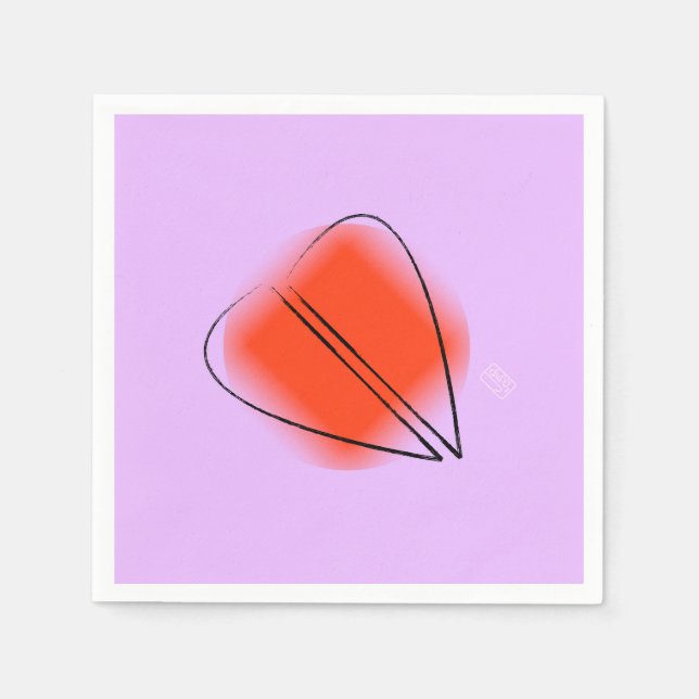 Mod Heart Cocktail Paper Napkin (Front)