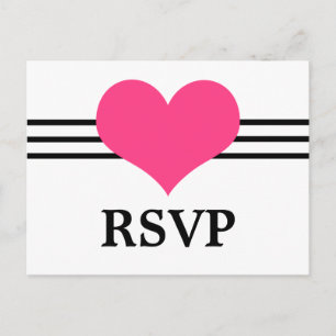 Mod Heart RSVP Postcard, Pink Invitation Postcard