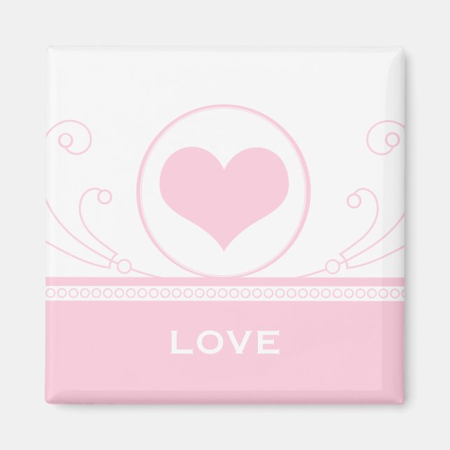 Mod Heart Swirls Magnet, Light Pink Magnet (Front)