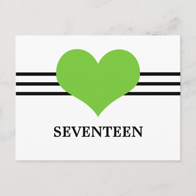 Mod Heart Table Number Postcard, Green Postcard (Front)