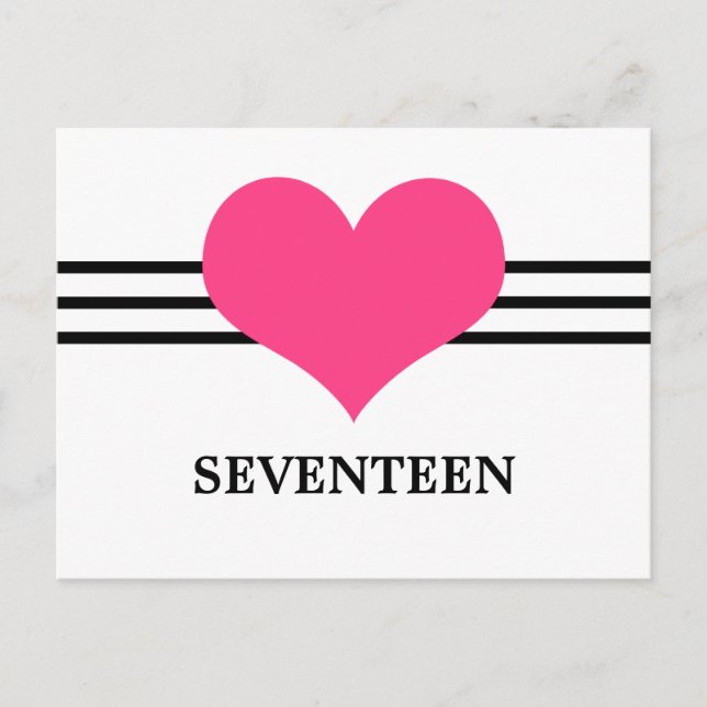 Mod Heart Table Number Postcard, Pink Postcard (Front)