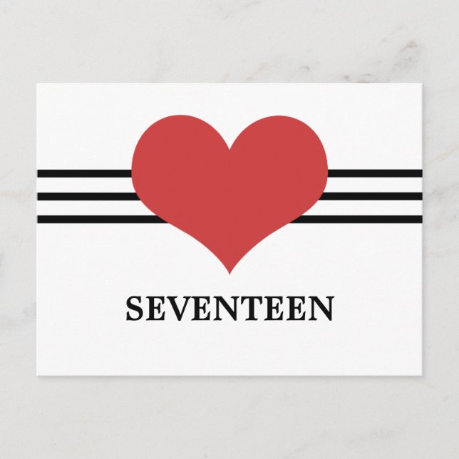 Mod Heart Table Number Postcard, Red Postcard (Front)