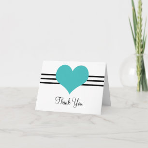 Mod Heart Thank You Card, Aqua Card