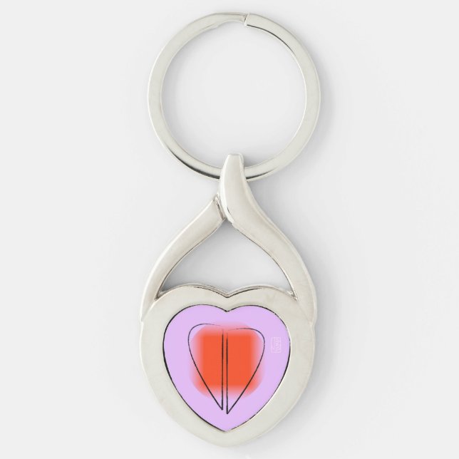 Mod Heart Twisted Heart Metal Keychain (Front)