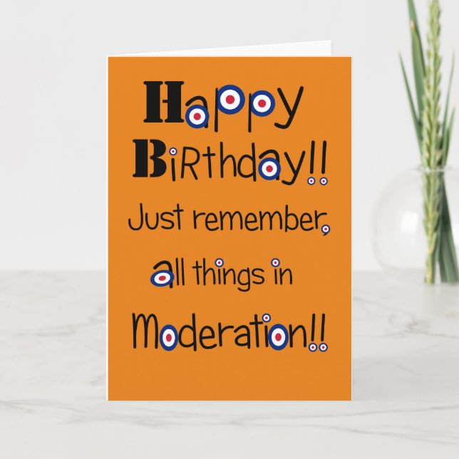 Mod humour Birthday card (Front)