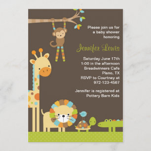 Mod Jungle Safari Baby Shower Invitation