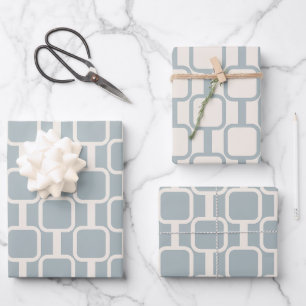 Mod Links Retro Modern Geometric Pattern Wrapping Paper Sheet