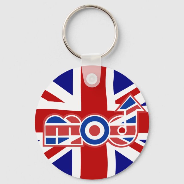 Mod Logo with union Jack Background Key Ring (Front)