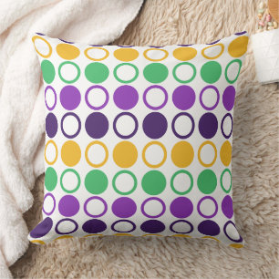 Mod Mardi Gras Dots Cushion