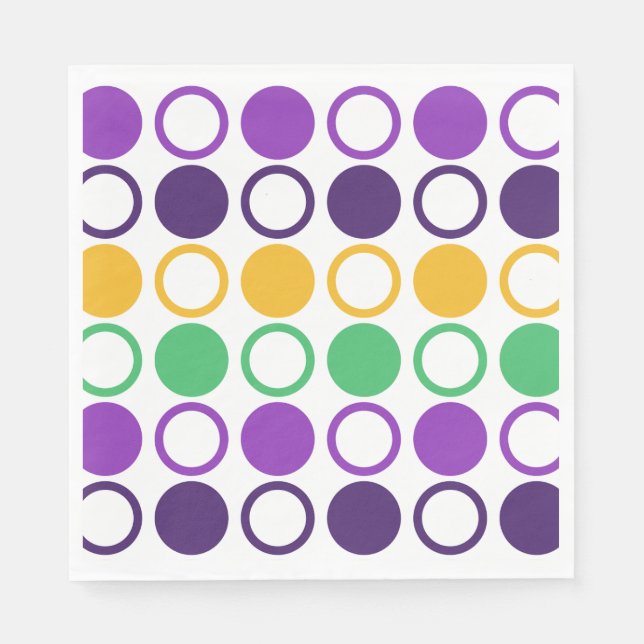 Mod Mardi Gras Dots Napkin (Front)