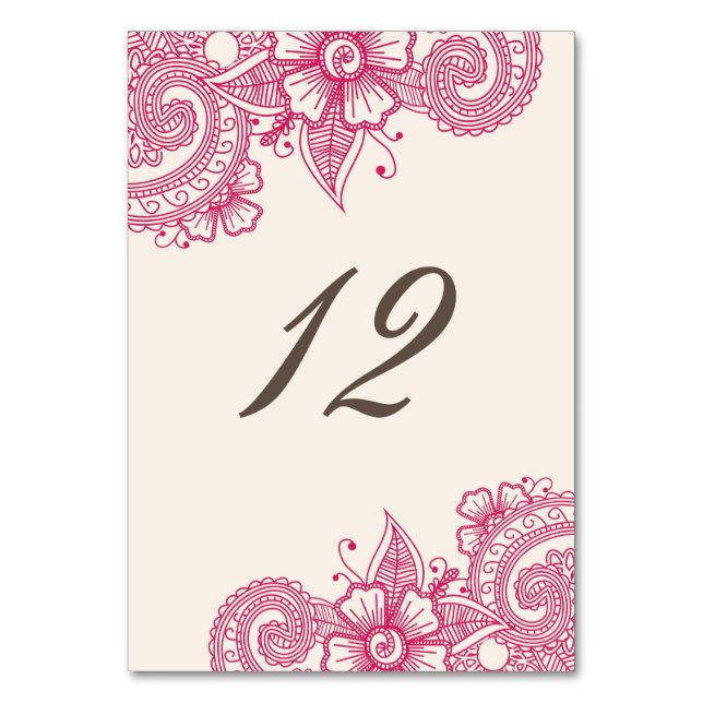Mod Mehandi Table Number (Front)