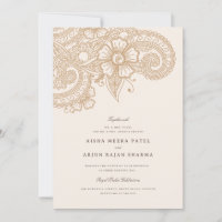 Mod Mehandi Wedding Invitation