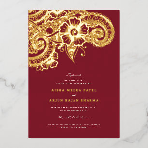Mod Mehandi Wedding Invitation