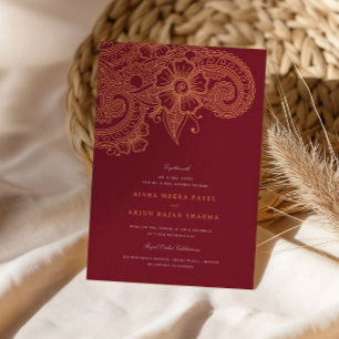 Mod Mehandi Wedding Invitation