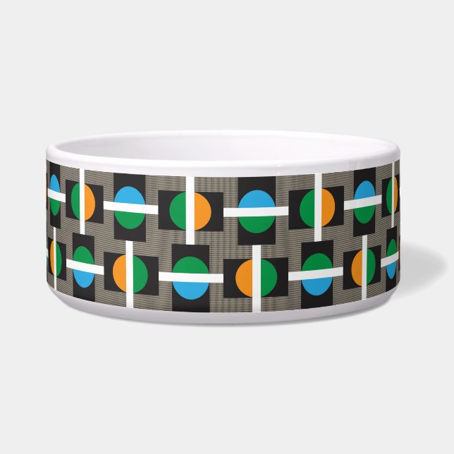 Mod Metro Pop Dog Bowl (Front)