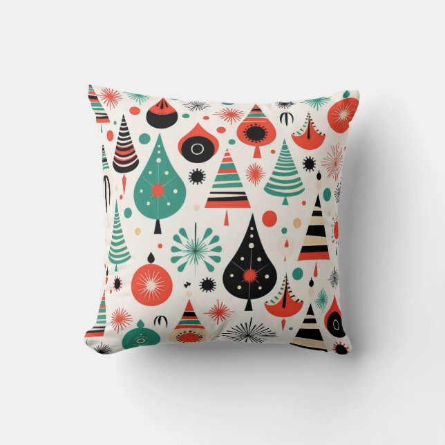 MOD Mid Century Modern Atomic Christmas Cushion (Front)