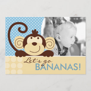 Mod Monkey Birthday Invitation A7-A