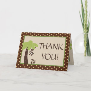 Mod Monkey Time Folded Thank You Card