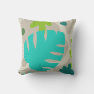 Mod Monstera Abstract Leaf Hawaiian Tropical -Cool Cushion