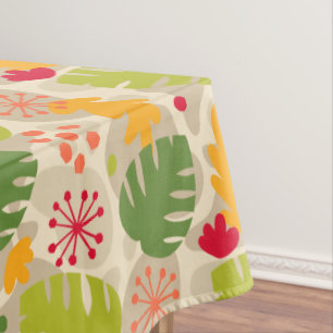 Mod Monstera Leaf Abstract Hawaiian Tropical -Warm Tablecloth