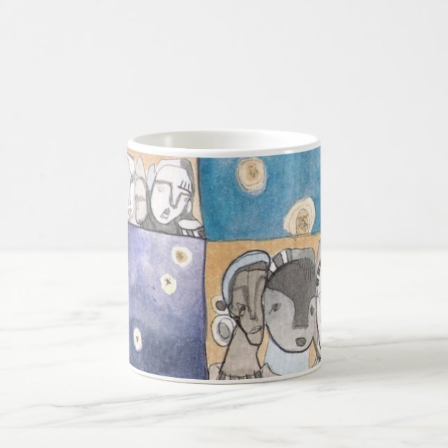 MOD MUG #19 Abstract Faces and Stars Torrant Art (Center)