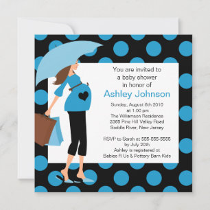 Mod Mum Blue Boy Baby Shower Invitation