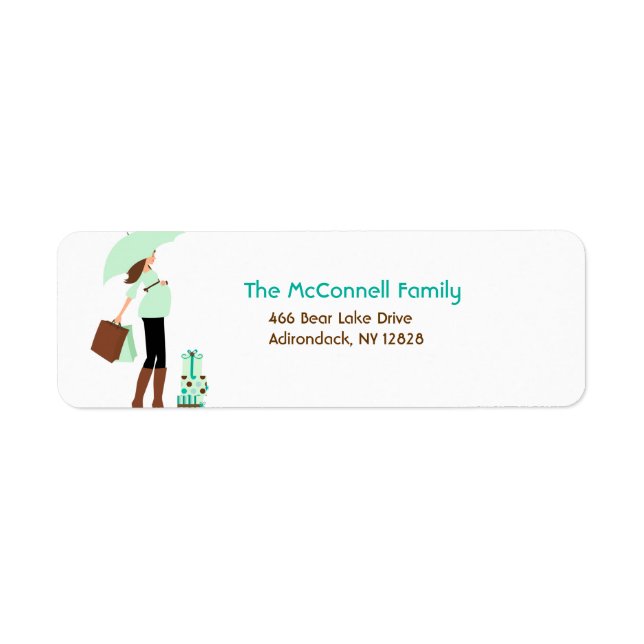 Mod Mum Green PRINTABLE ADDRESS LABELS (Front)