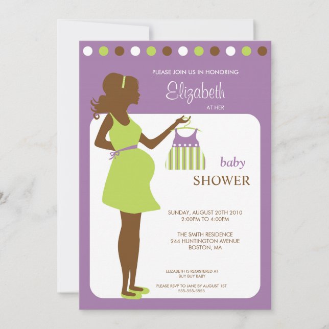 Mod Mum to be Baby Girl Shower Invitation (Front)