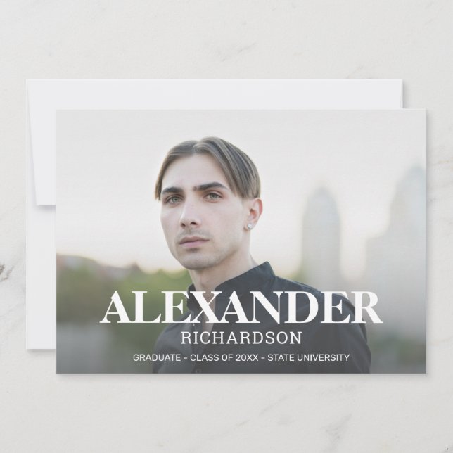 Mod Name Photo Graduation Party Invitation (Front)