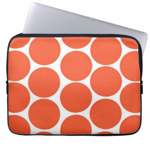 MOD ORANGE POLKA DOTS PATTERN LAPTOP SLEEVE