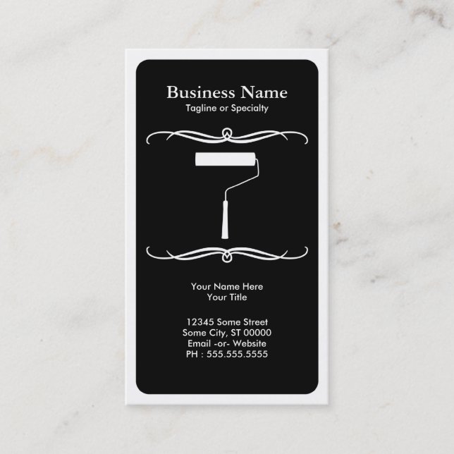 mod paint roller business card (Front)