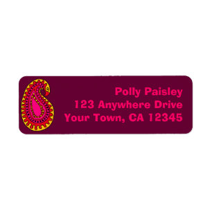 Mod Paisley Return Address Label